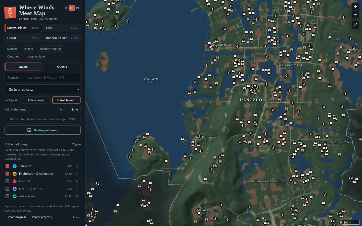 Jiangnan State with the Game terrain background in dark theme